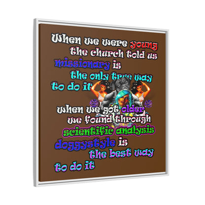 doggystyle - framed canvas art (brown)