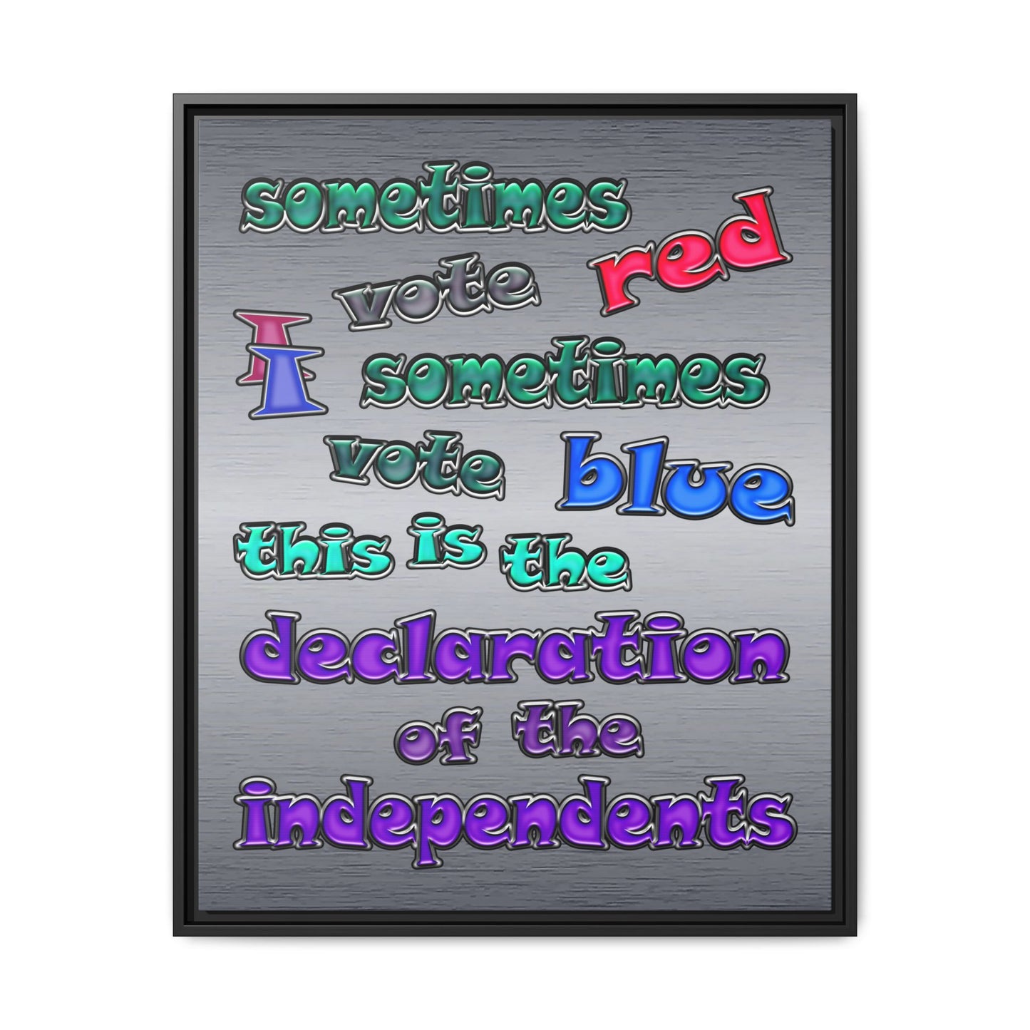 declaration of the independents - framed canvas art (brushed nickel)