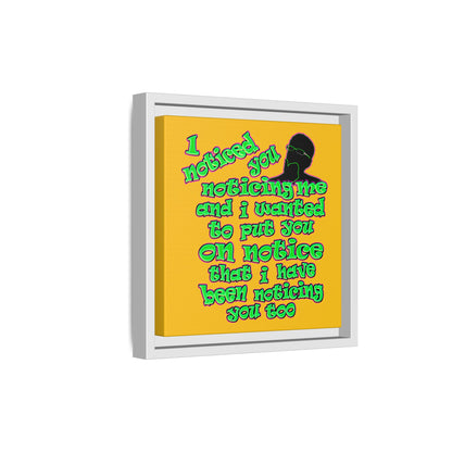 noticed you noticing - framed canvas art (yellow)