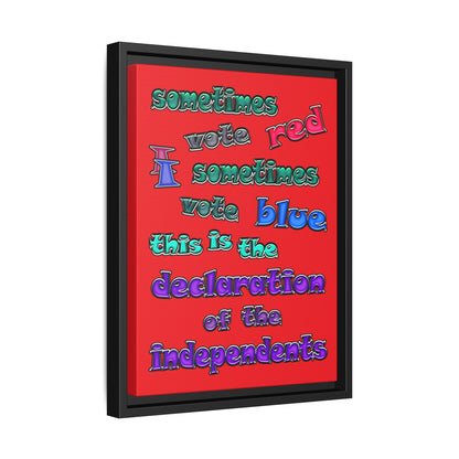 declaration of the independents - framed canvas art (red)