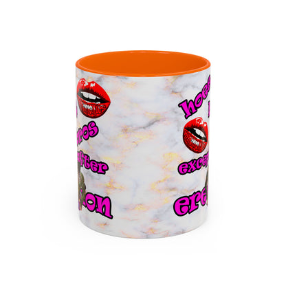 hoes b4 bros - Accent Mug (white marble)