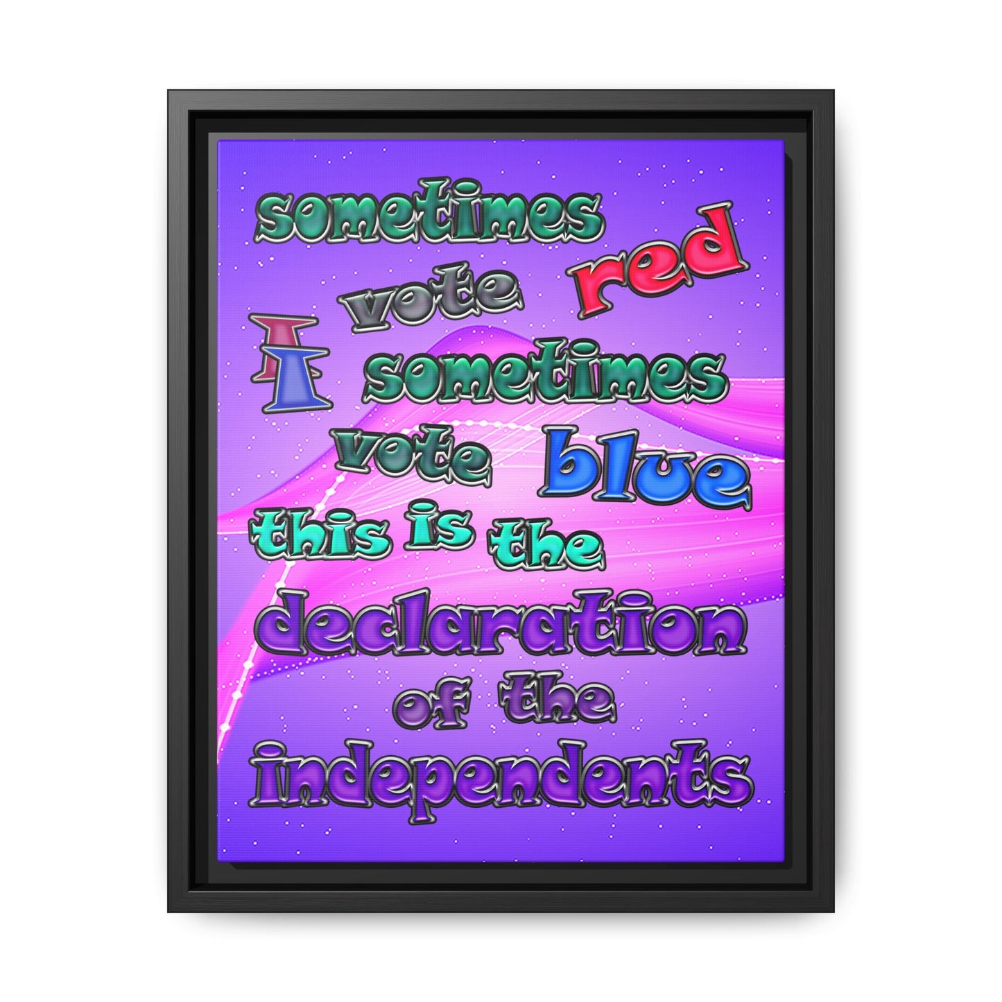 declaration of the independents - framed canvas art (purple-pink wave)