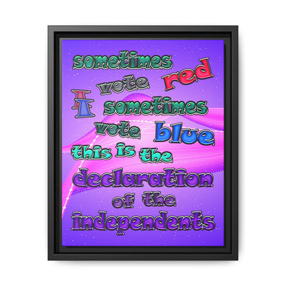 declaration of the independents - framed canvas art (purple-pink wave)