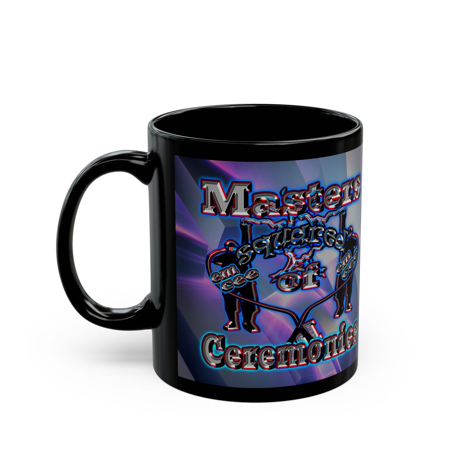 em cee squared - Black Mug (grey-pink wave)