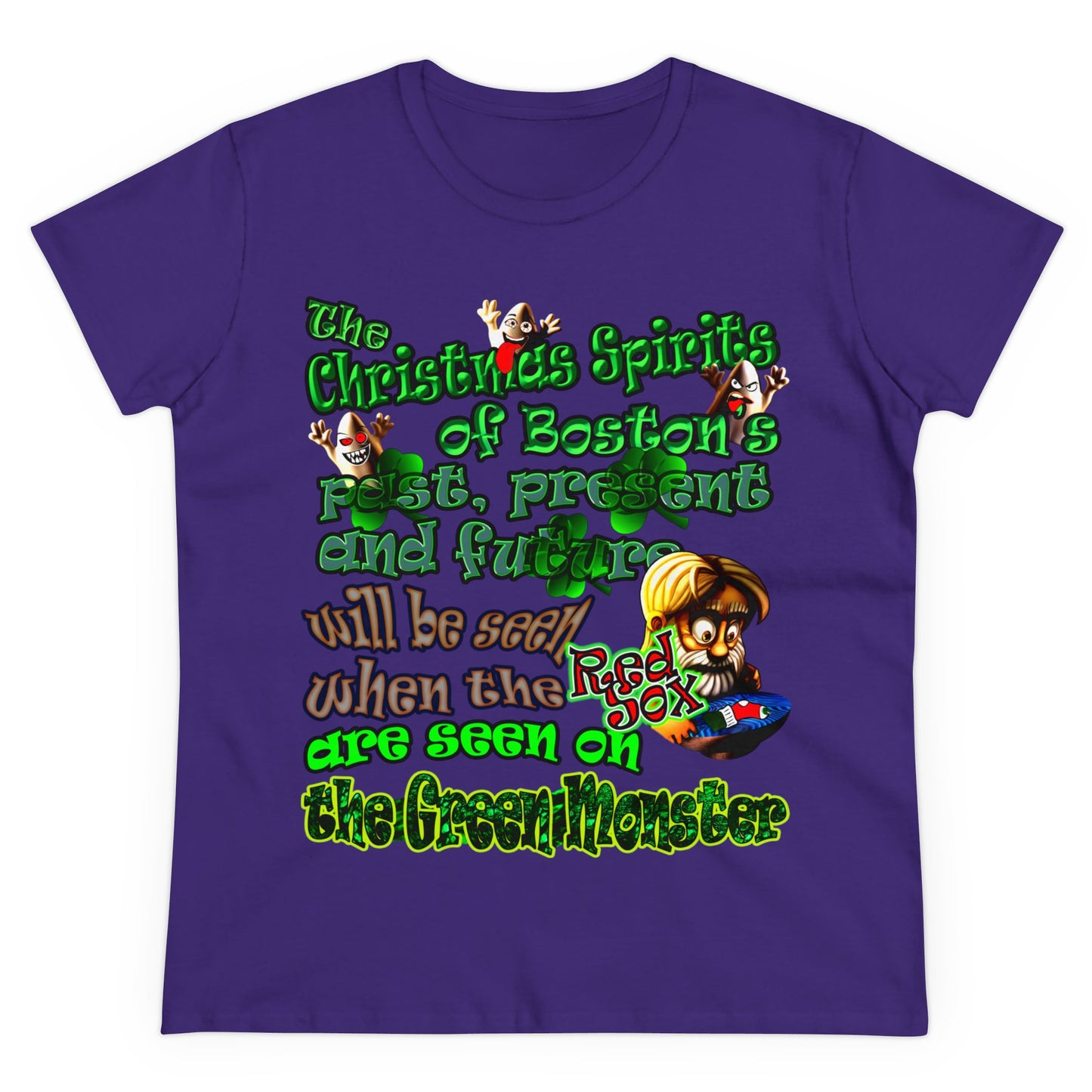 christmas spirits of boston - Women's Midweight Cotton Tee