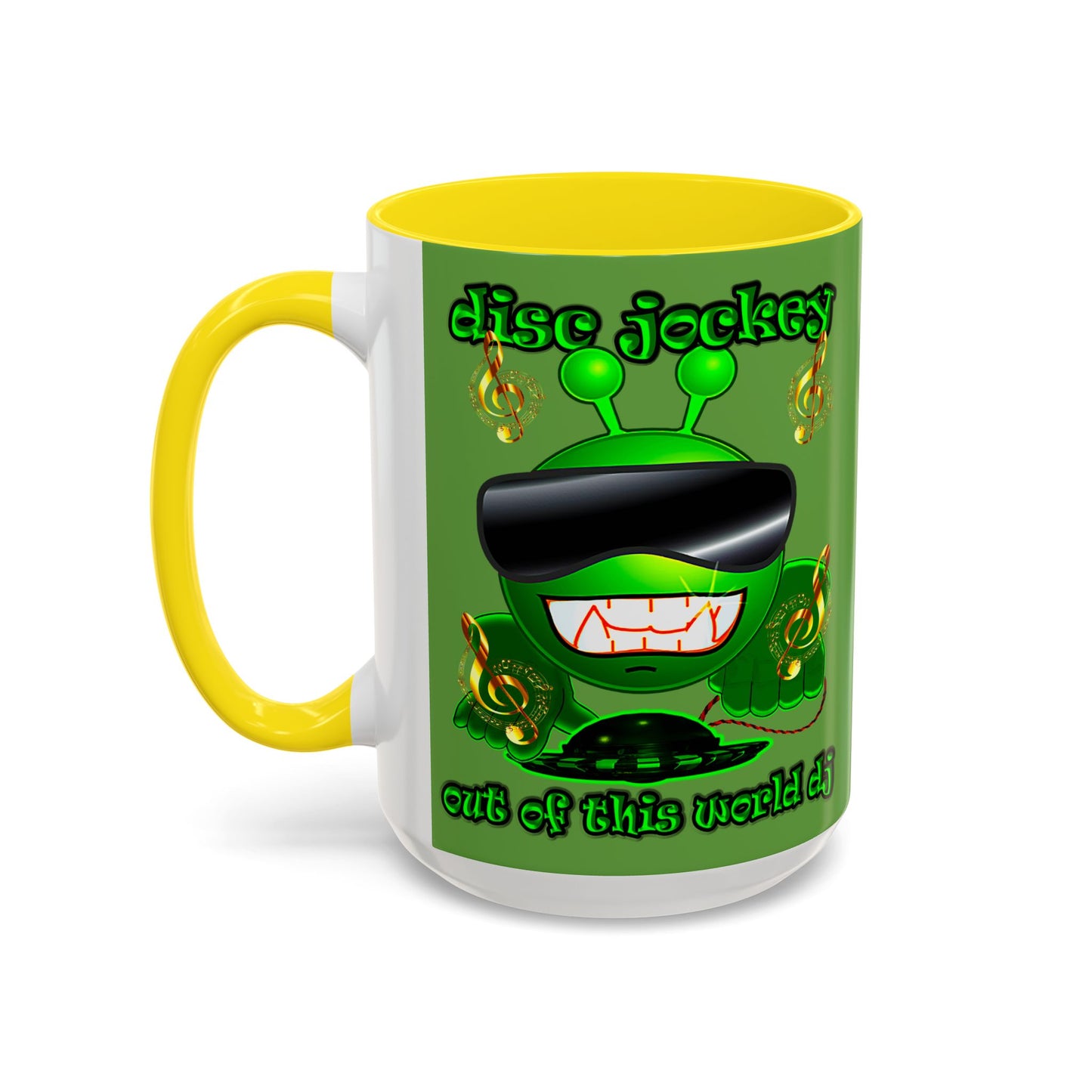 disc jockey - Accent Mug (green)