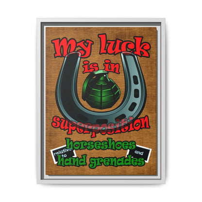 my luck - framed canvas art (brown papyrus)