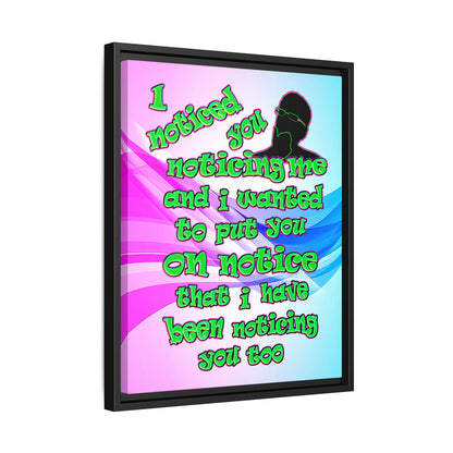 noticed you noticing - framed canvas art (light blue-pink wave)