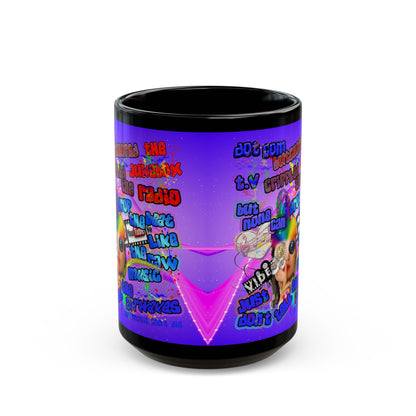 drop the beat - Black Mug (purple-pink wave)