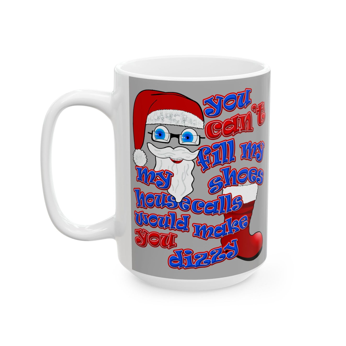 santa's shoes - White Mug (light grey)