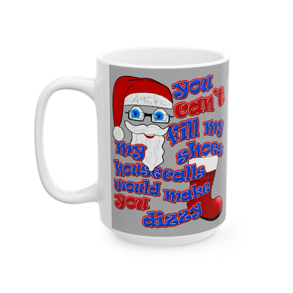 santa's shoes - White Mug (light grey)