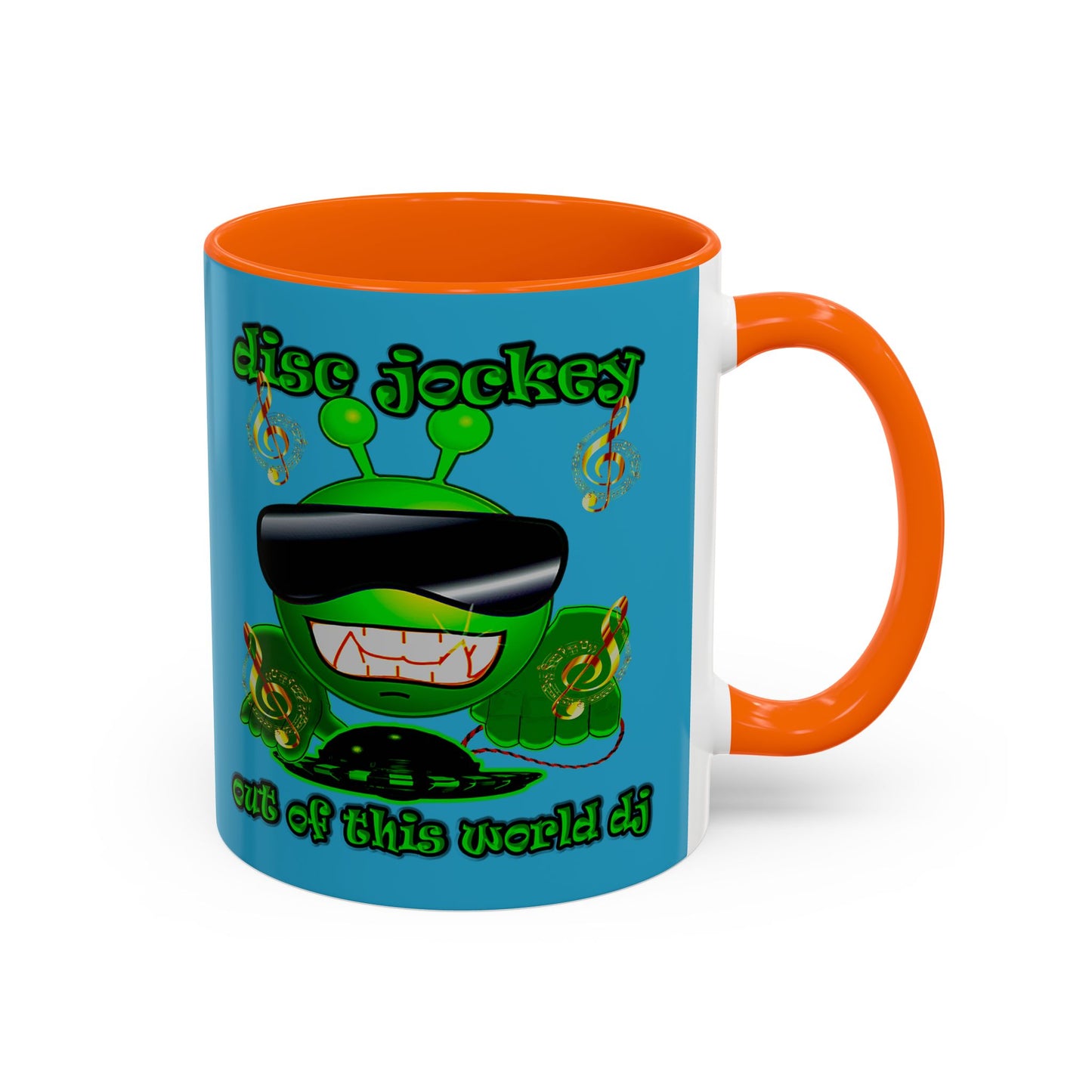 disc jockey - Accent Mug (turquoise)