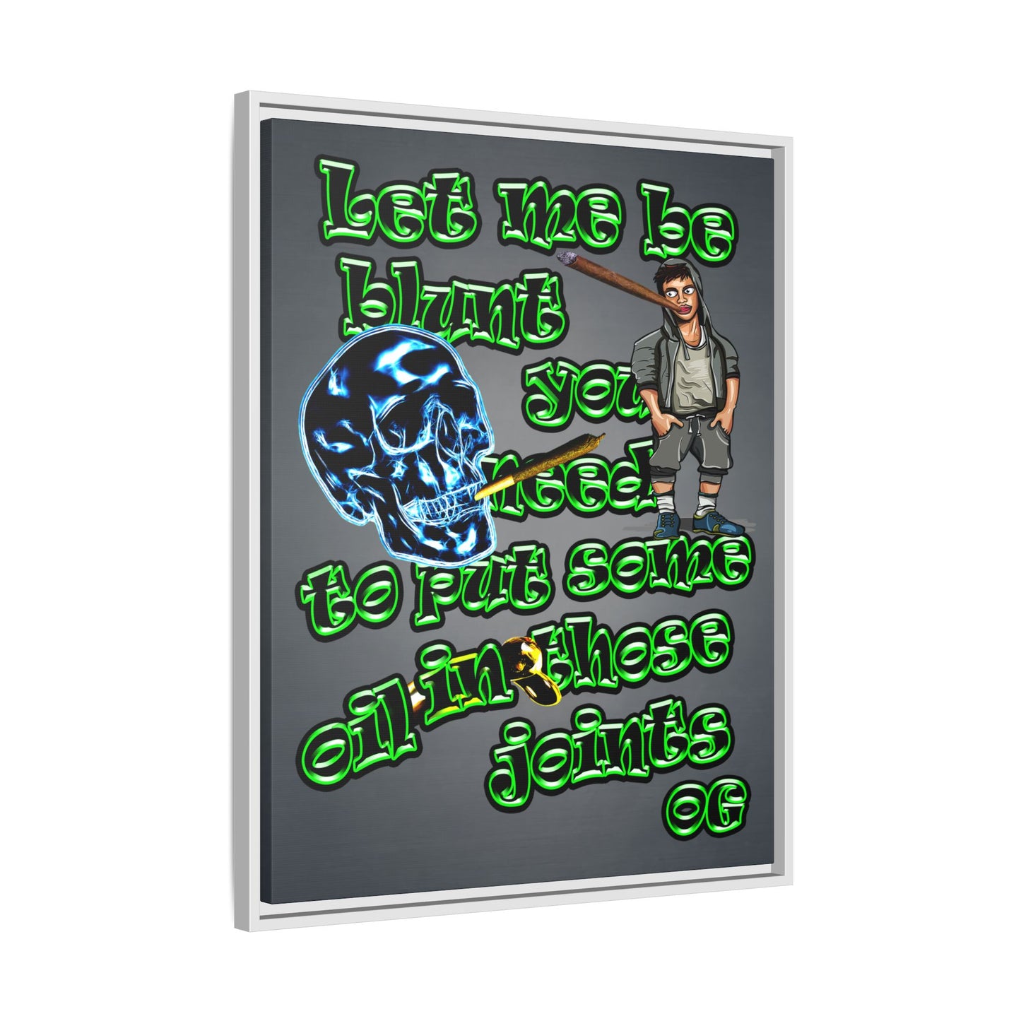 og - framed canvas art (grey-light grey)