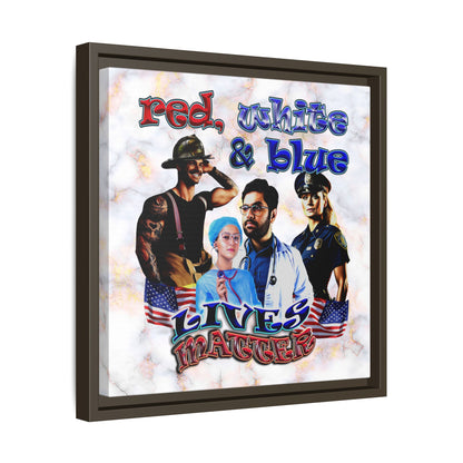 rw&b lives matter - framed canvas art (white marble)