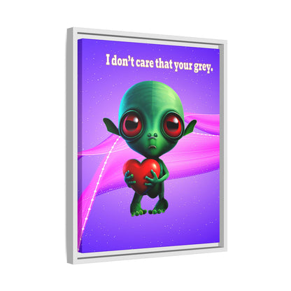 I don't care that your grey - framed canvas art (purple-pink wave)