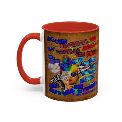 drop the beat - Accent Mug (brown papyrus)
