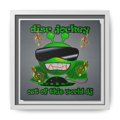 disc jockey - framed canvas art (grey-light grey)