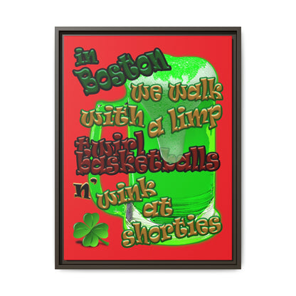 celtics logo - framed canvas art (red)