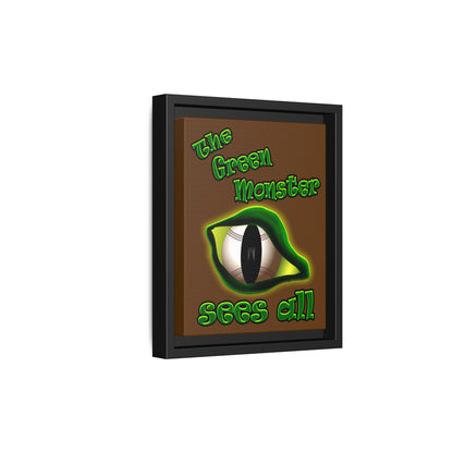 green monster - framed canvas art (brown)