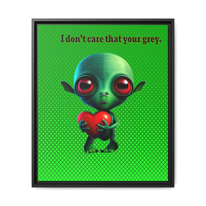 I don't care that your grey - framed canvas art (logo green)