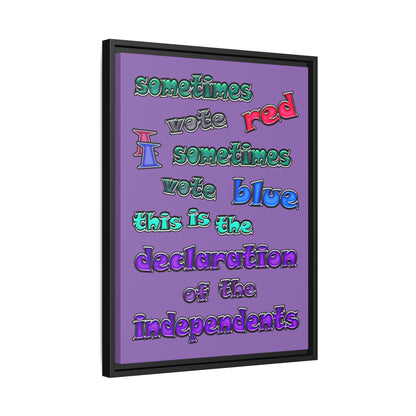 declaration of the independents - framed canvas art (light purple)