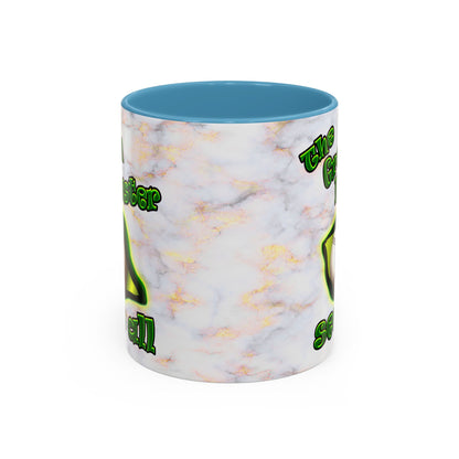 green monster - Accent Mug (white marble)