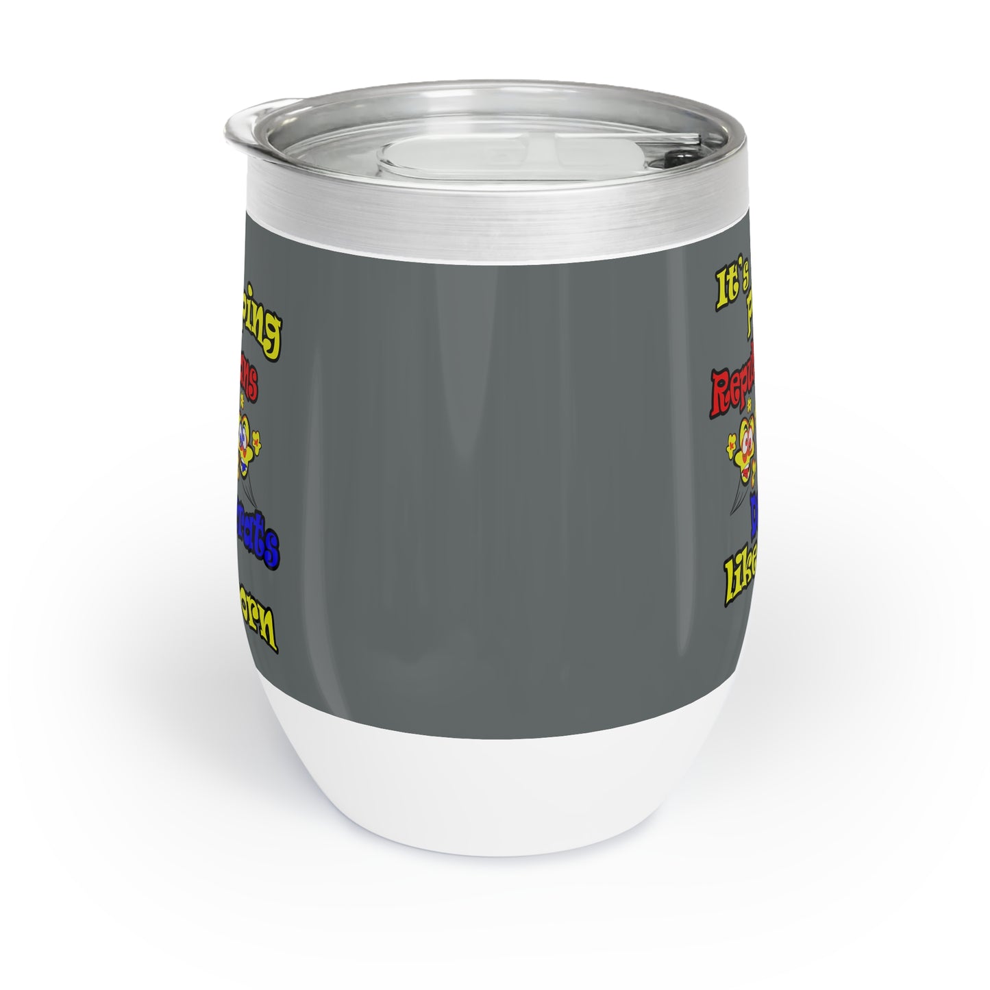 popping like popcorn - Chill Wine Tumbler (dark grey)