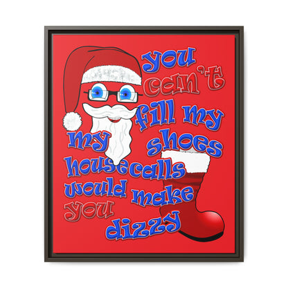 santa's shoes - framed canvas art (red)