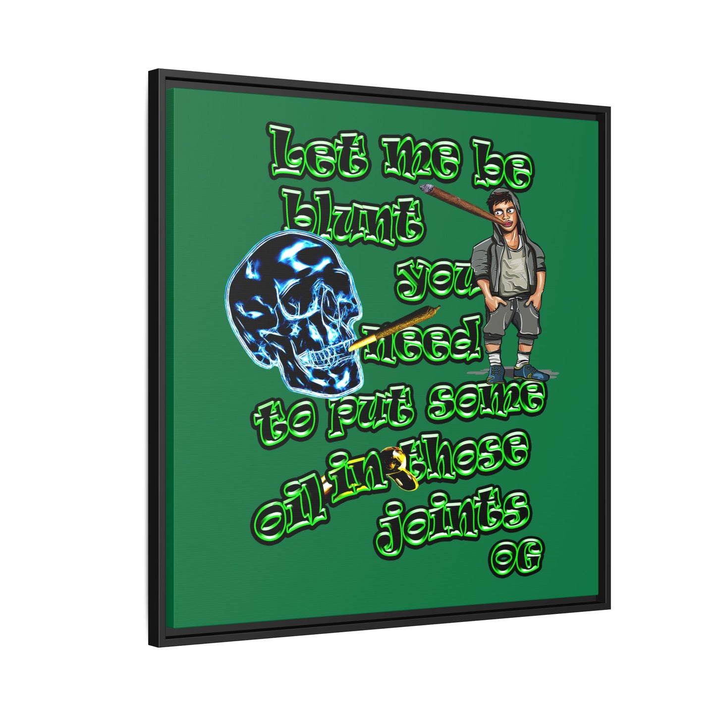 og - framed canvas art (dark green)