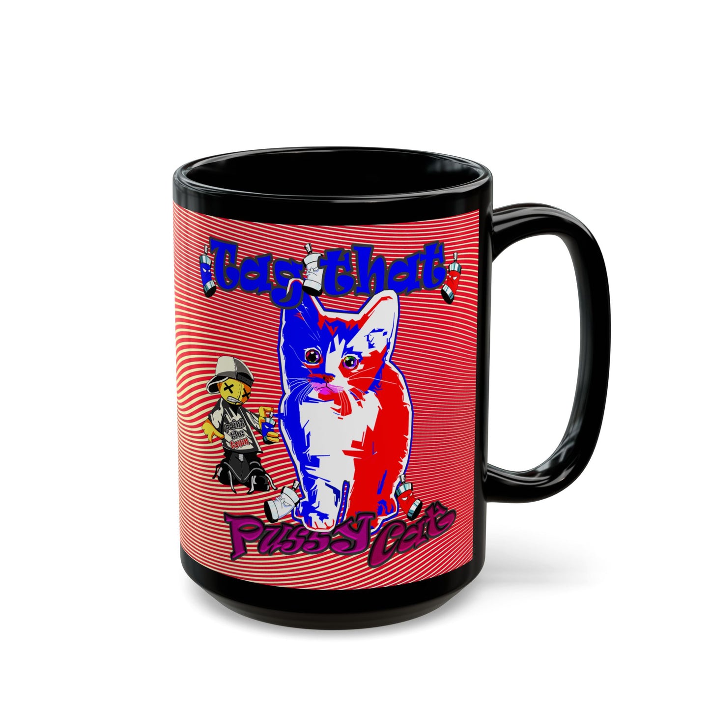 tag that - Black Mug (yellow-orange wave)