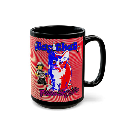 tag that - Black Mug (yellow-orange wave)