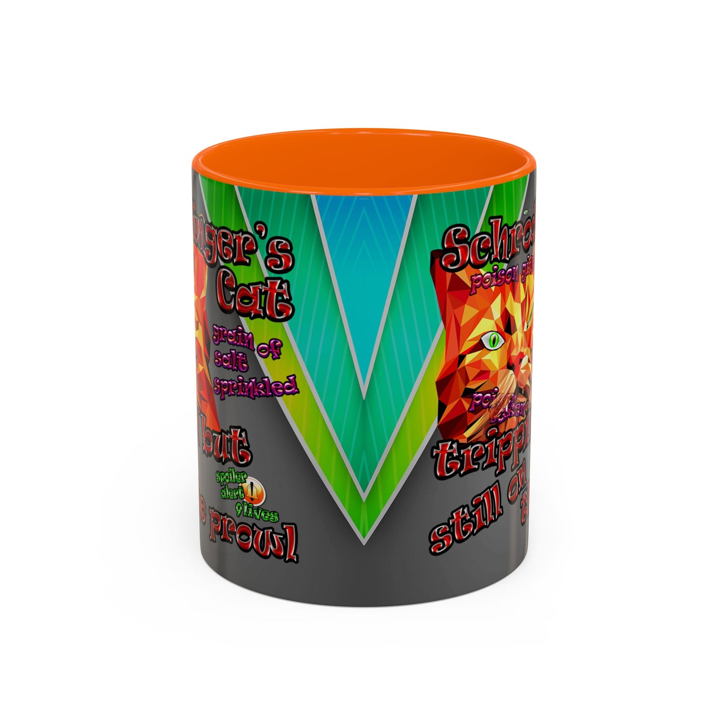 schrodinger's cat - Accent Mug (rainbow split)