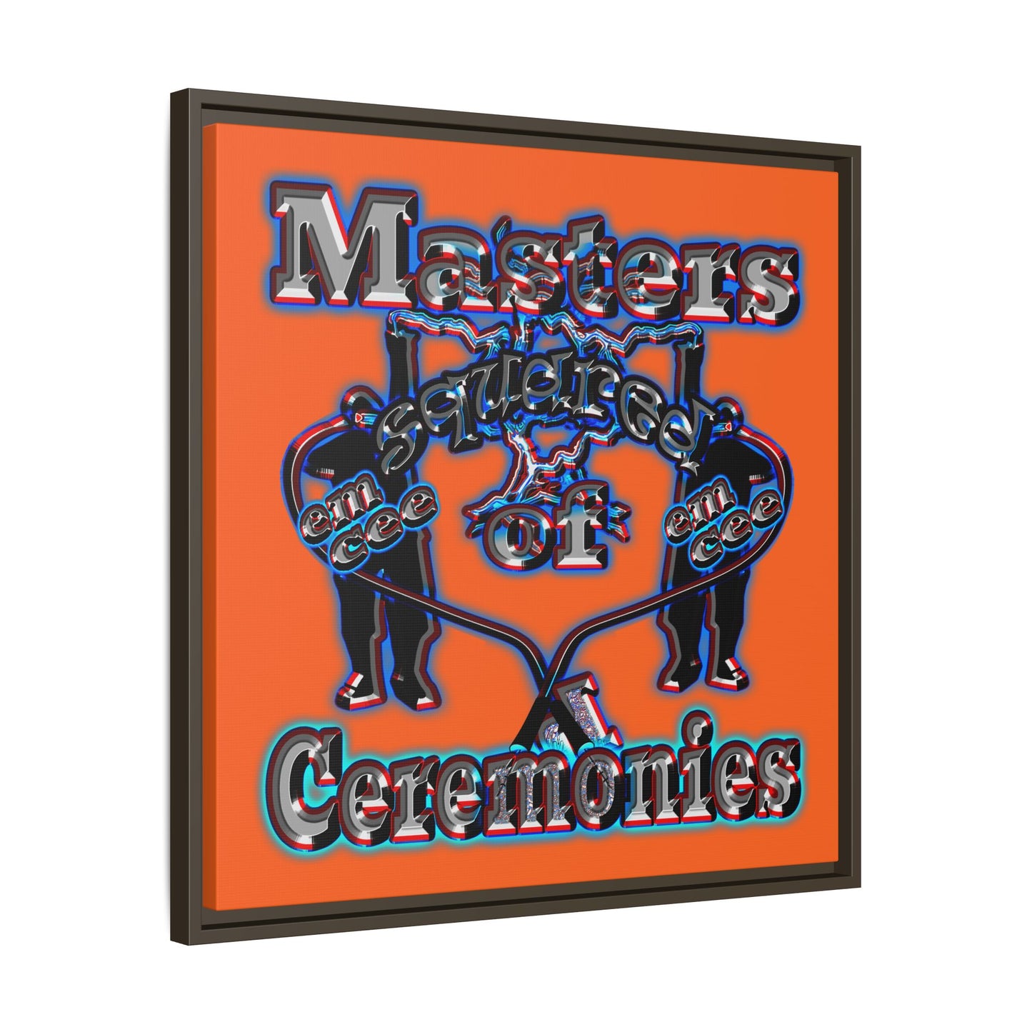 em cee squared - framed canvas art (orange)