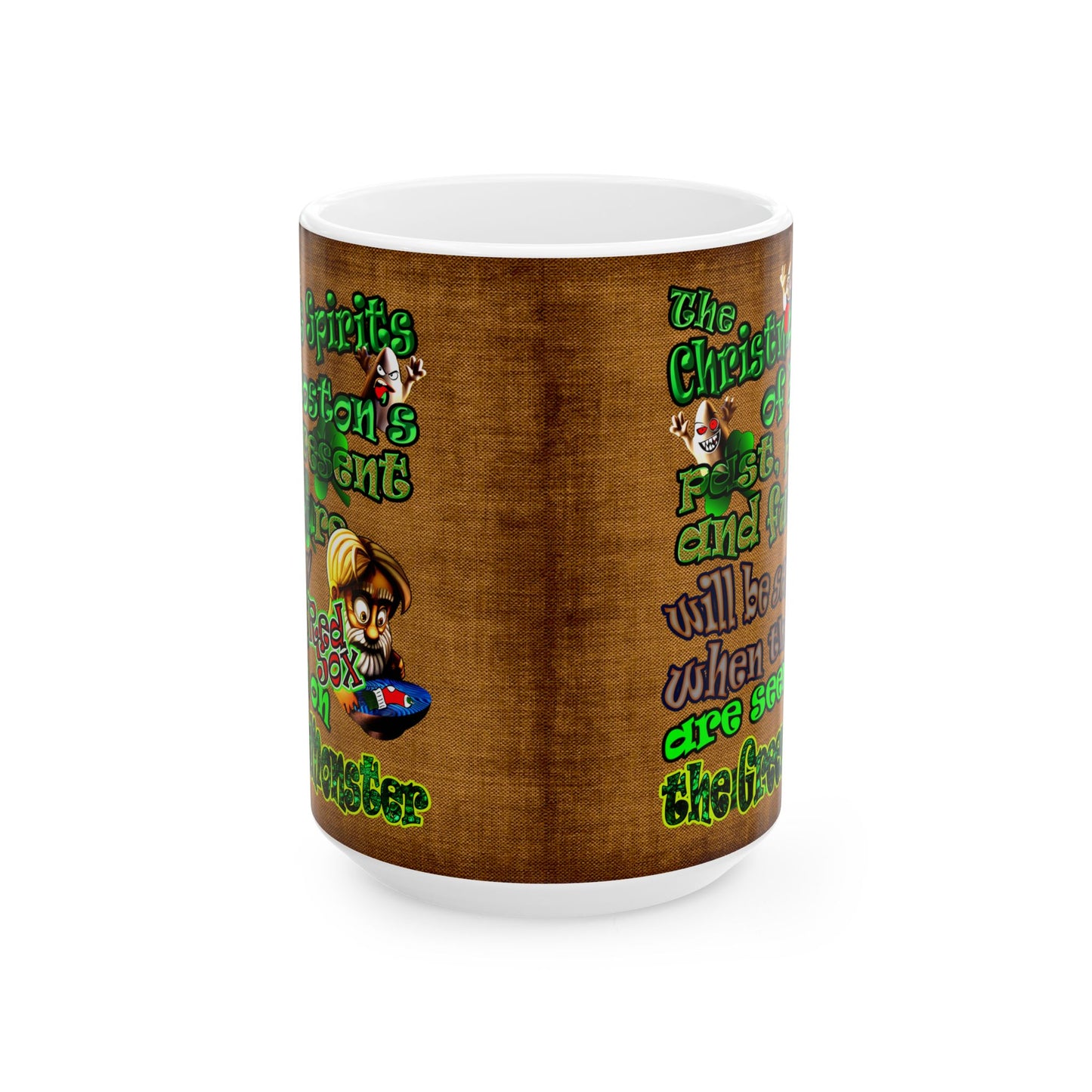 christmas spirits of boston - White Mug (brown papyrus)