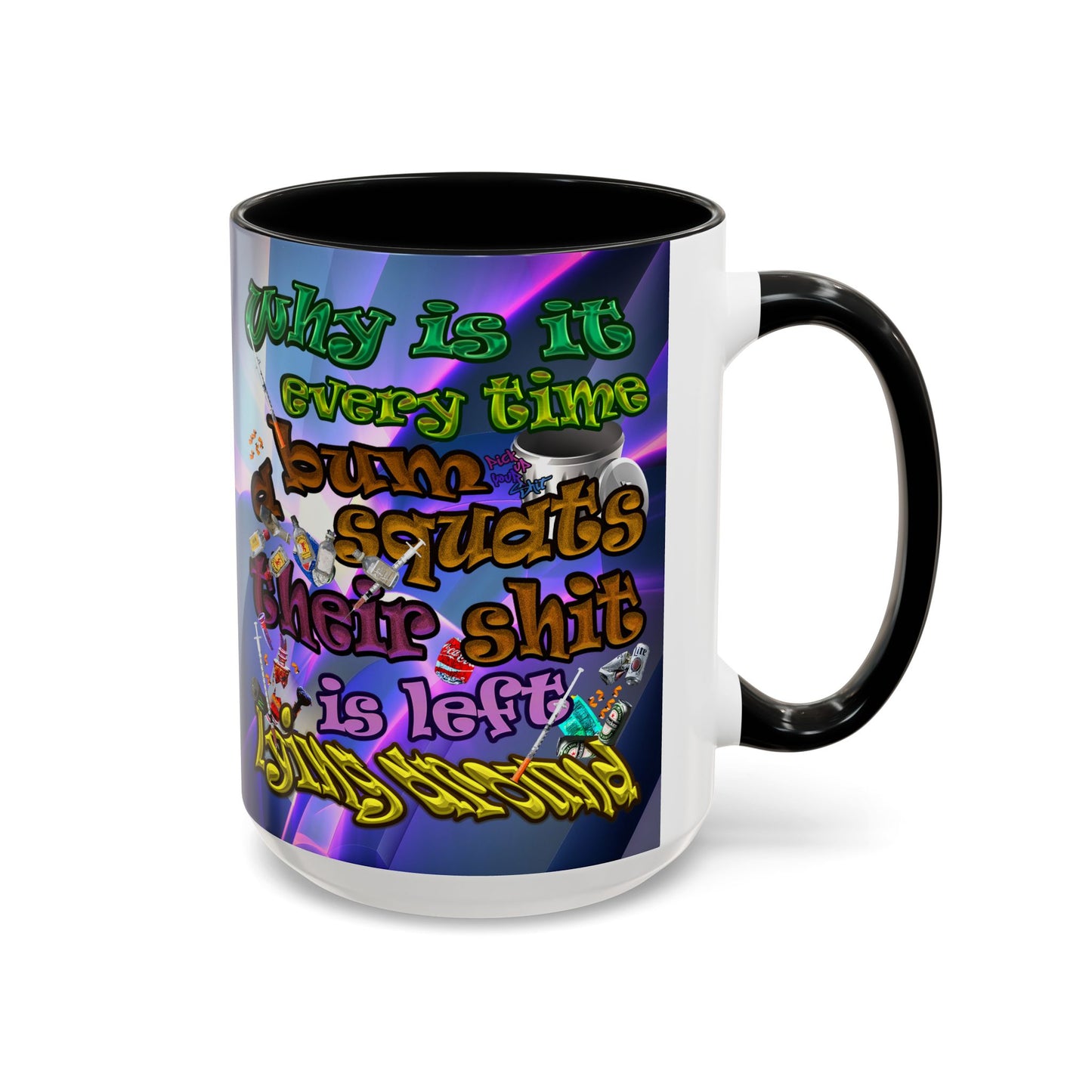 the bum's shit - Accent Mug (grey-pink wave)