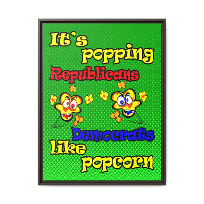 popping like popcorn - framed canvas art (logo green)