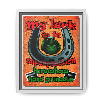 my luck - framed canvas art (burnt orange)