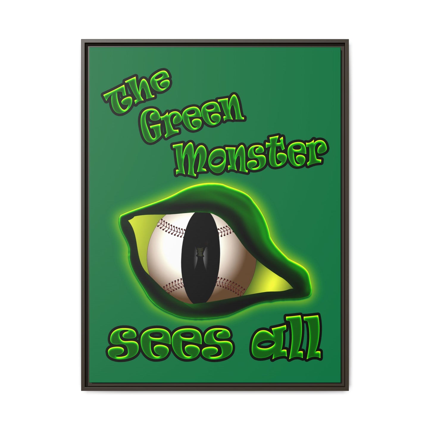 green monster - framed canvas art (dark green)