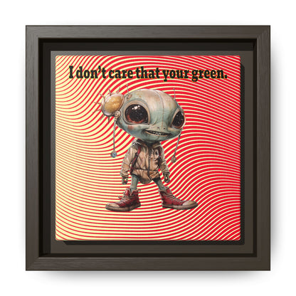 I don't care that your green - framed canvas art (yellow-orange wave)