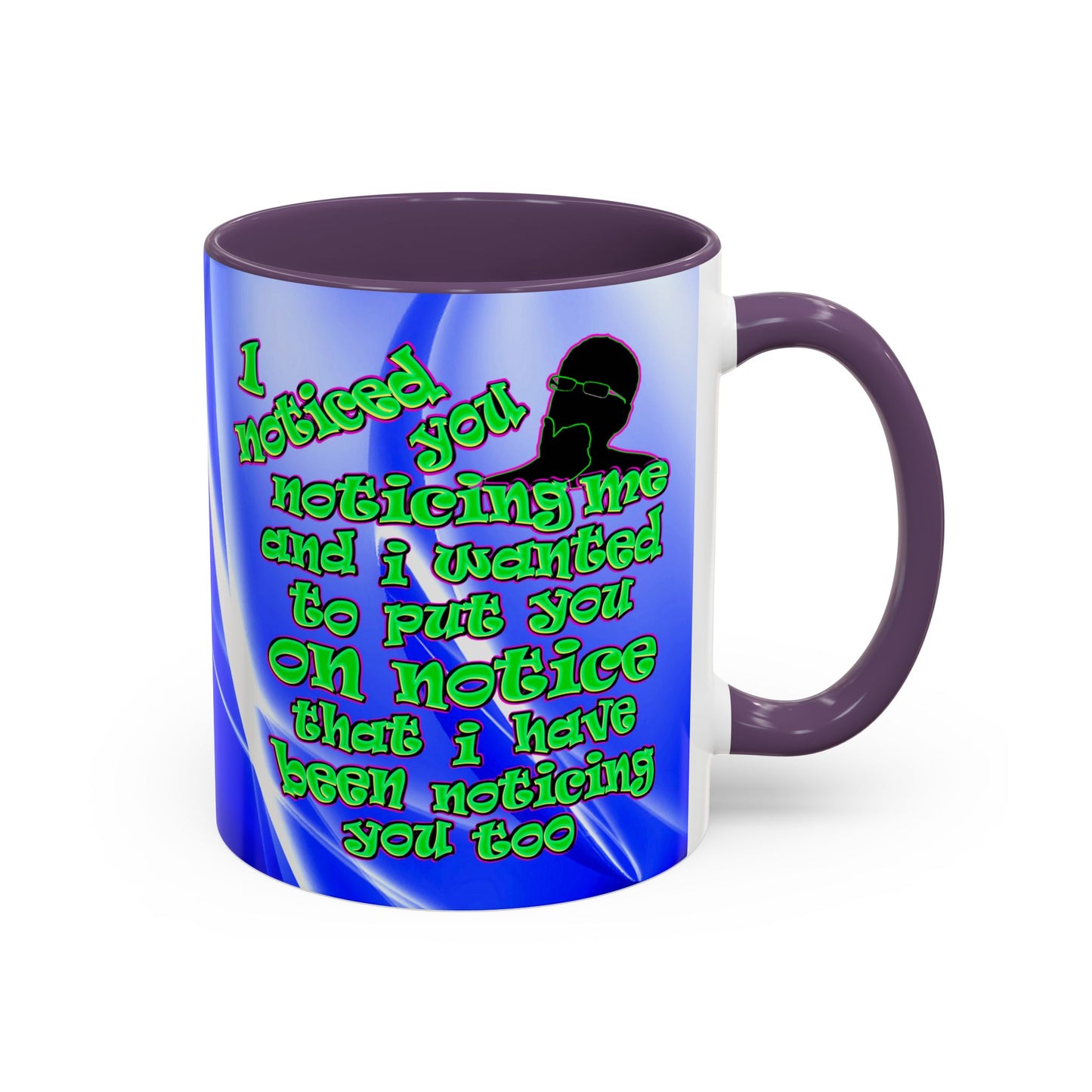 noticed you noticing - Accent Mug (blue-white wave)