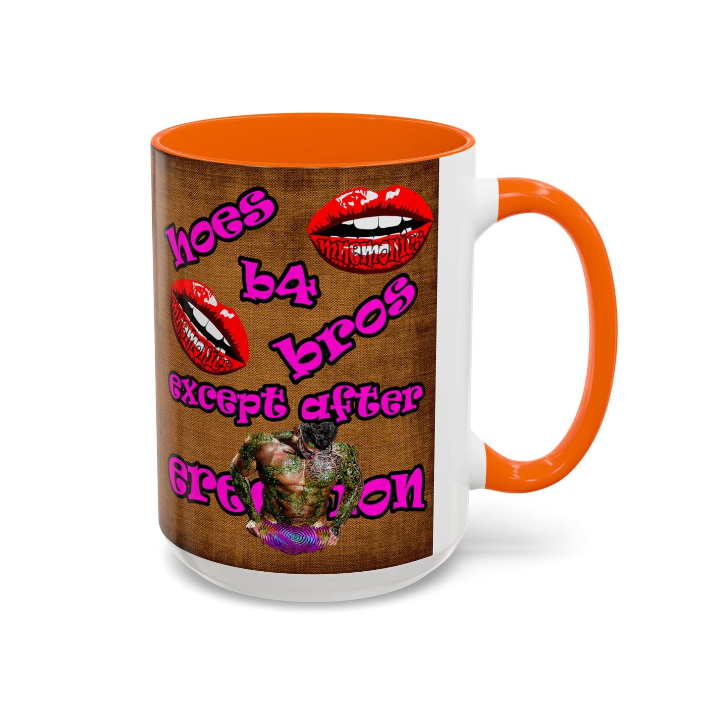 hoes b4 bros - Accent Mug (brown papyrus)