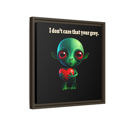 I don't care that your grey - framed canvas art (black)