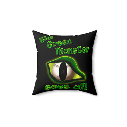 green monster - Faux Suede Square Pillow - (black)