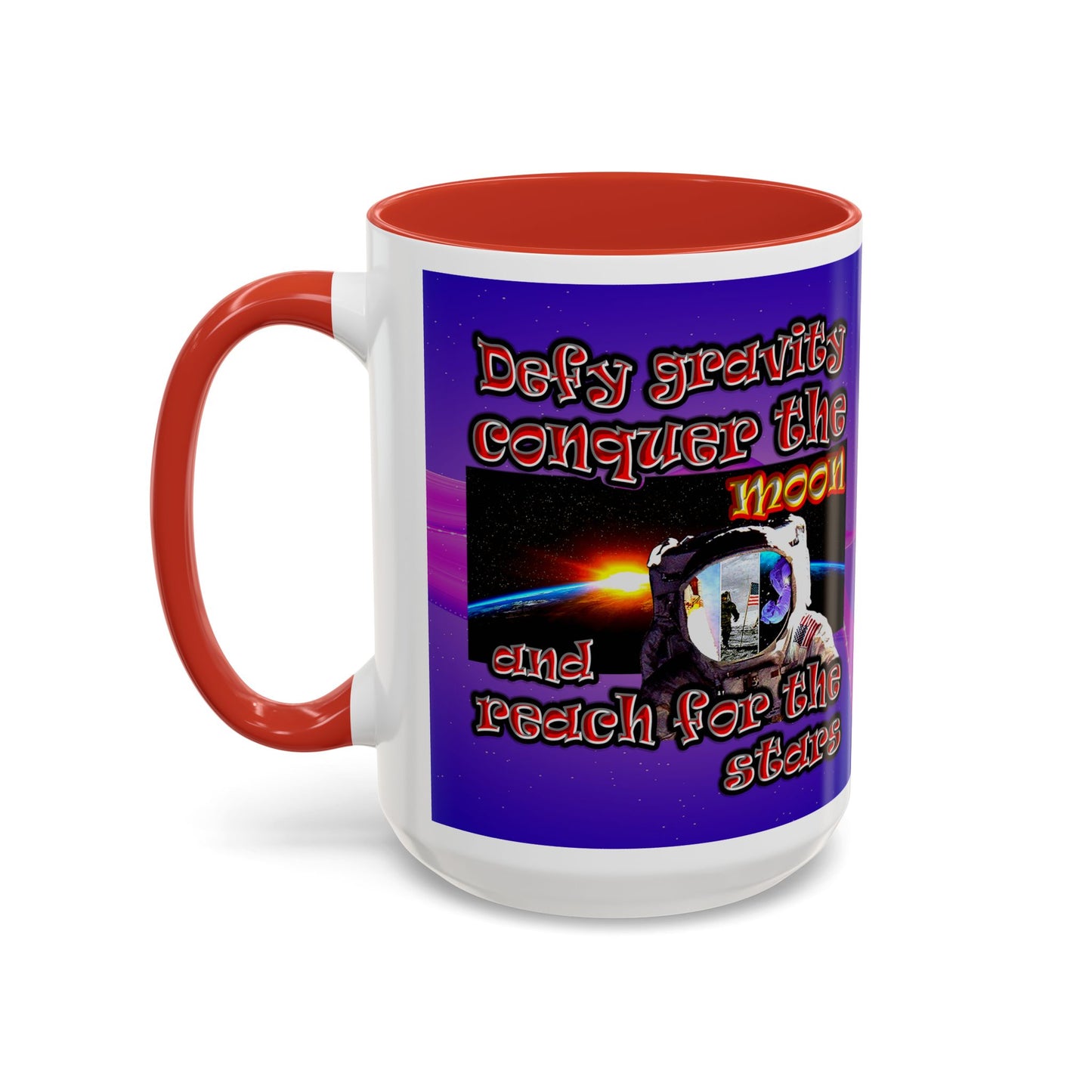 defy conquer reach - Accent Mug (purple-pink wave)