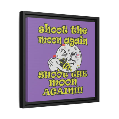shoot the moon again - framed canvas art (light purple)
