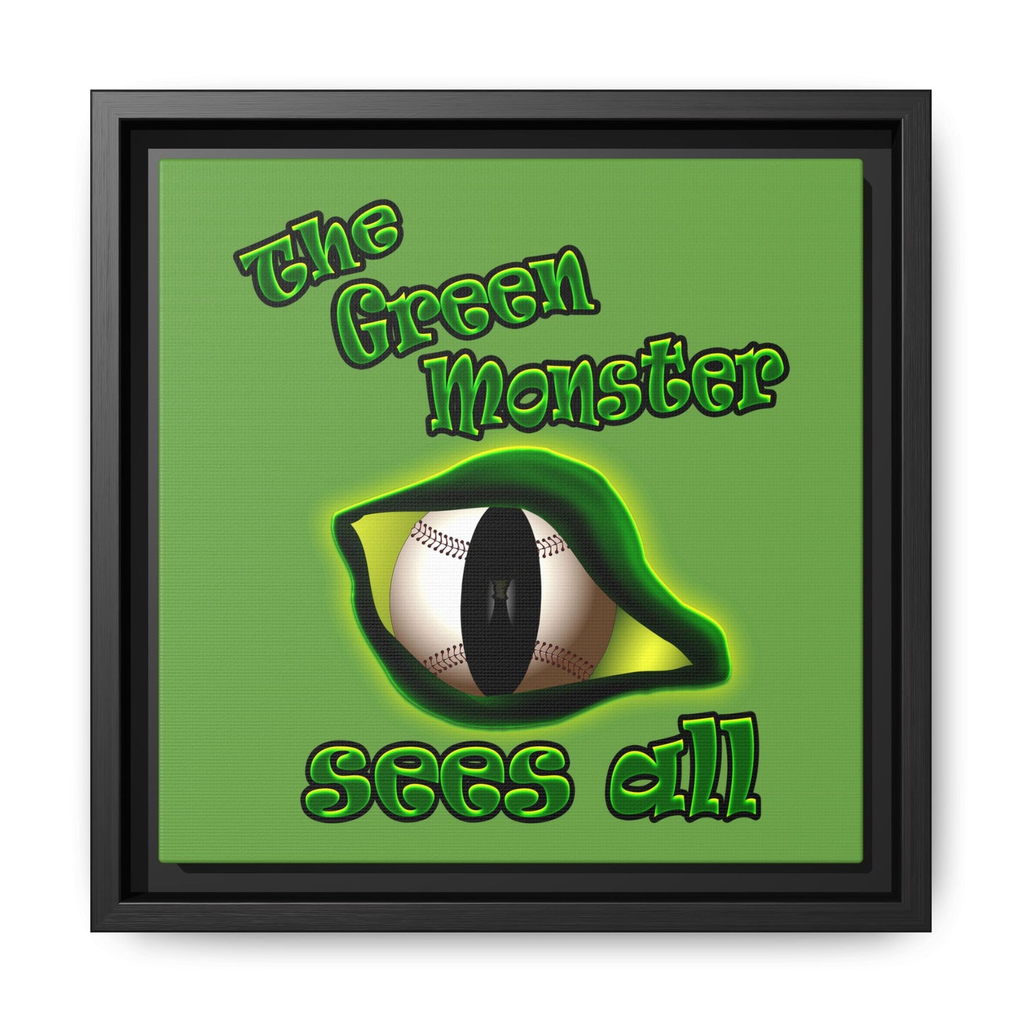 green monster - framed canvas art (green)