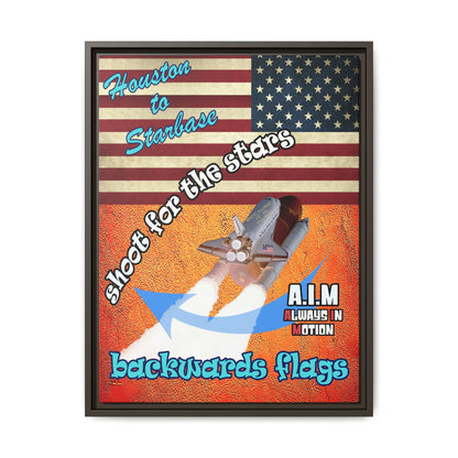 shoot for the stars - framed canvas art (burnt orange)