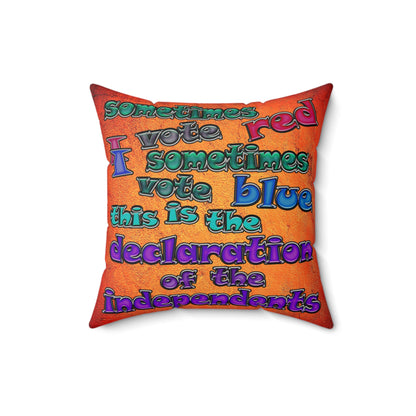 declaration of the independents - Faux Suede Square Pillow - (burnt orange)