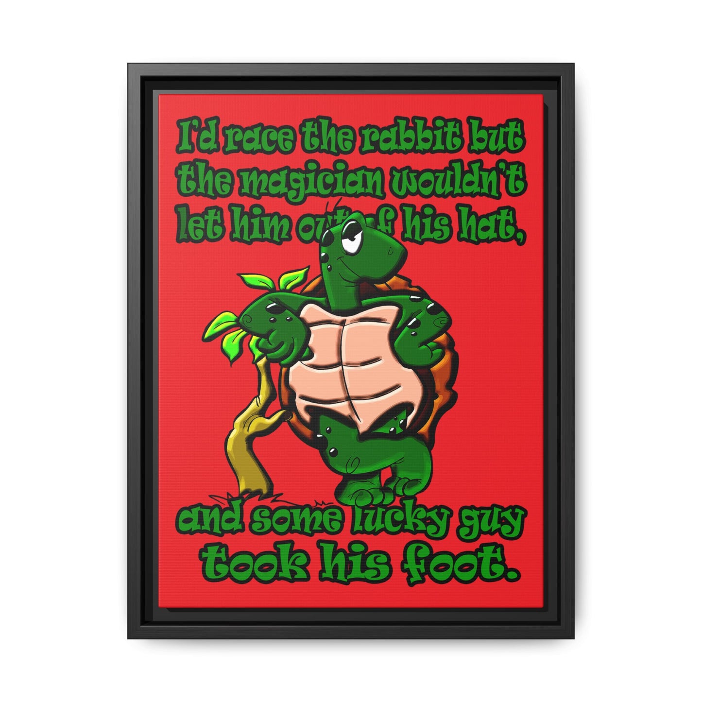 turtle race - framed canvas art (red)