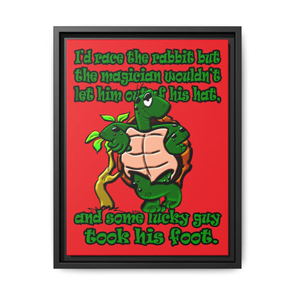 turtle race - framed canvas art (red)